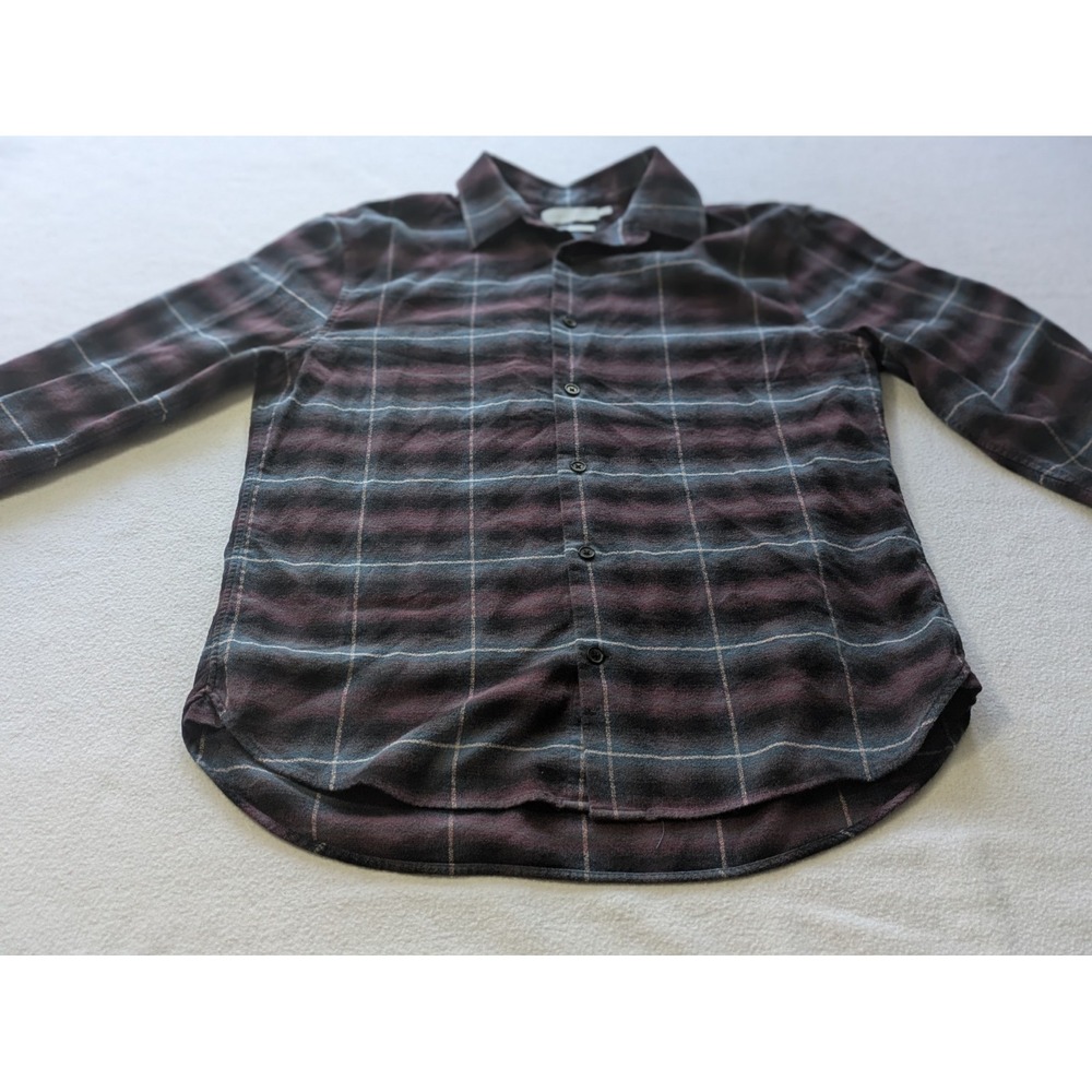 VINCE Shirt Mens‎ Plaid Cotton Flannel Classic Fit Long Sleeve Button Front  Med